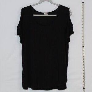 Faded Glory black short-sleeved cold-shoulder‎ top XL